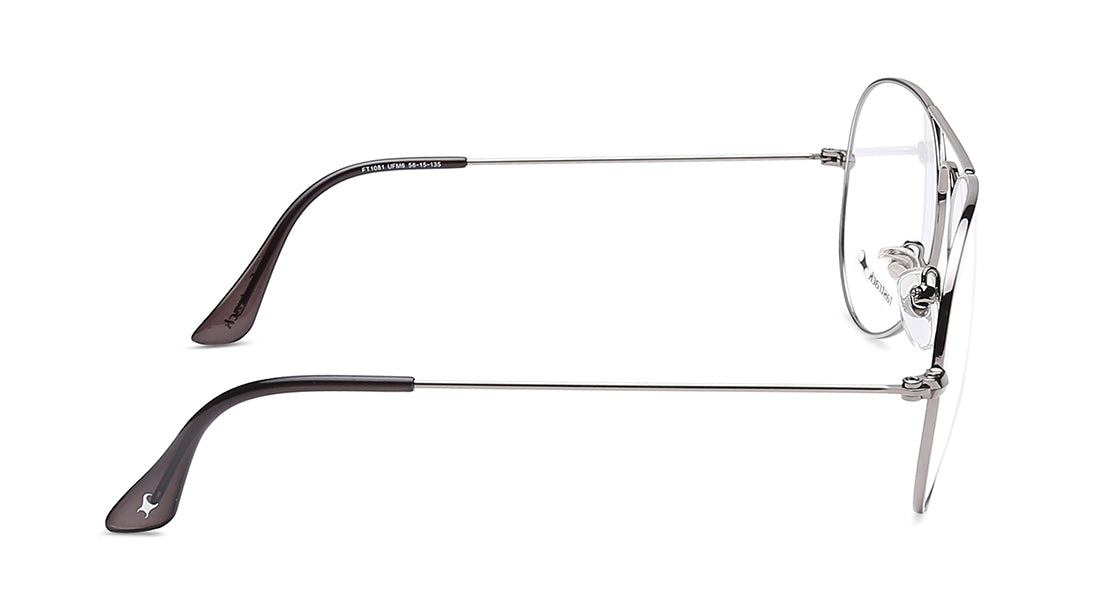 Silver Aviator Rimmed Eyeglasses