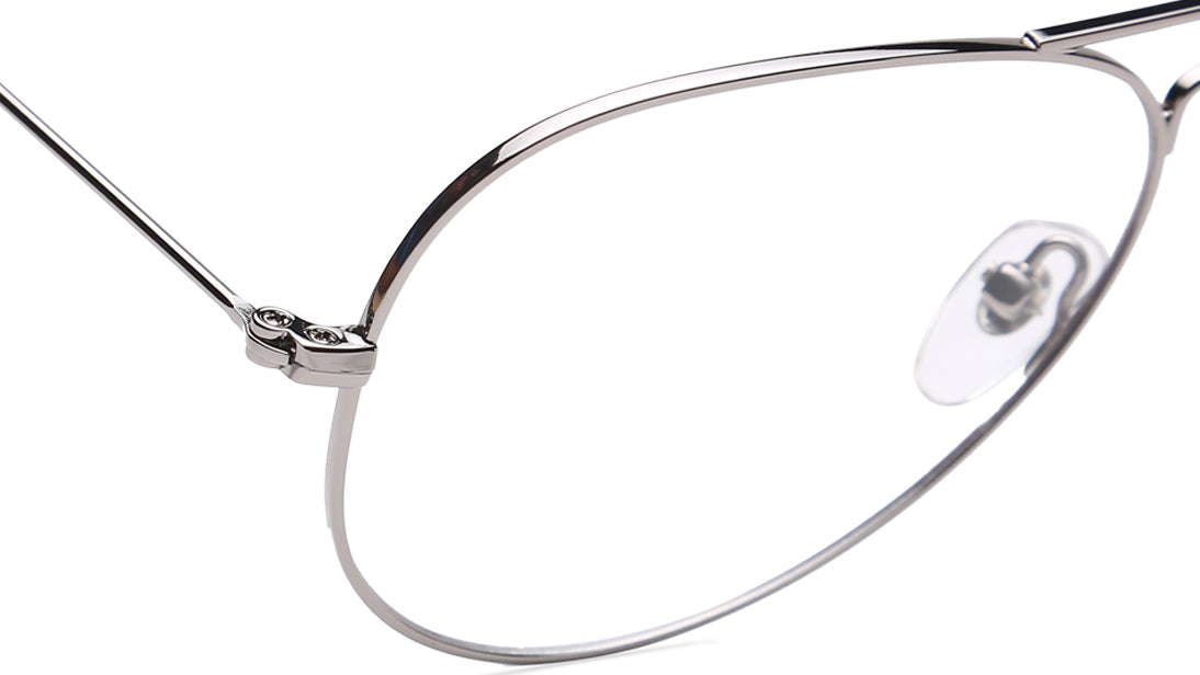 Silver Aviator Rimmed Eyeglasses