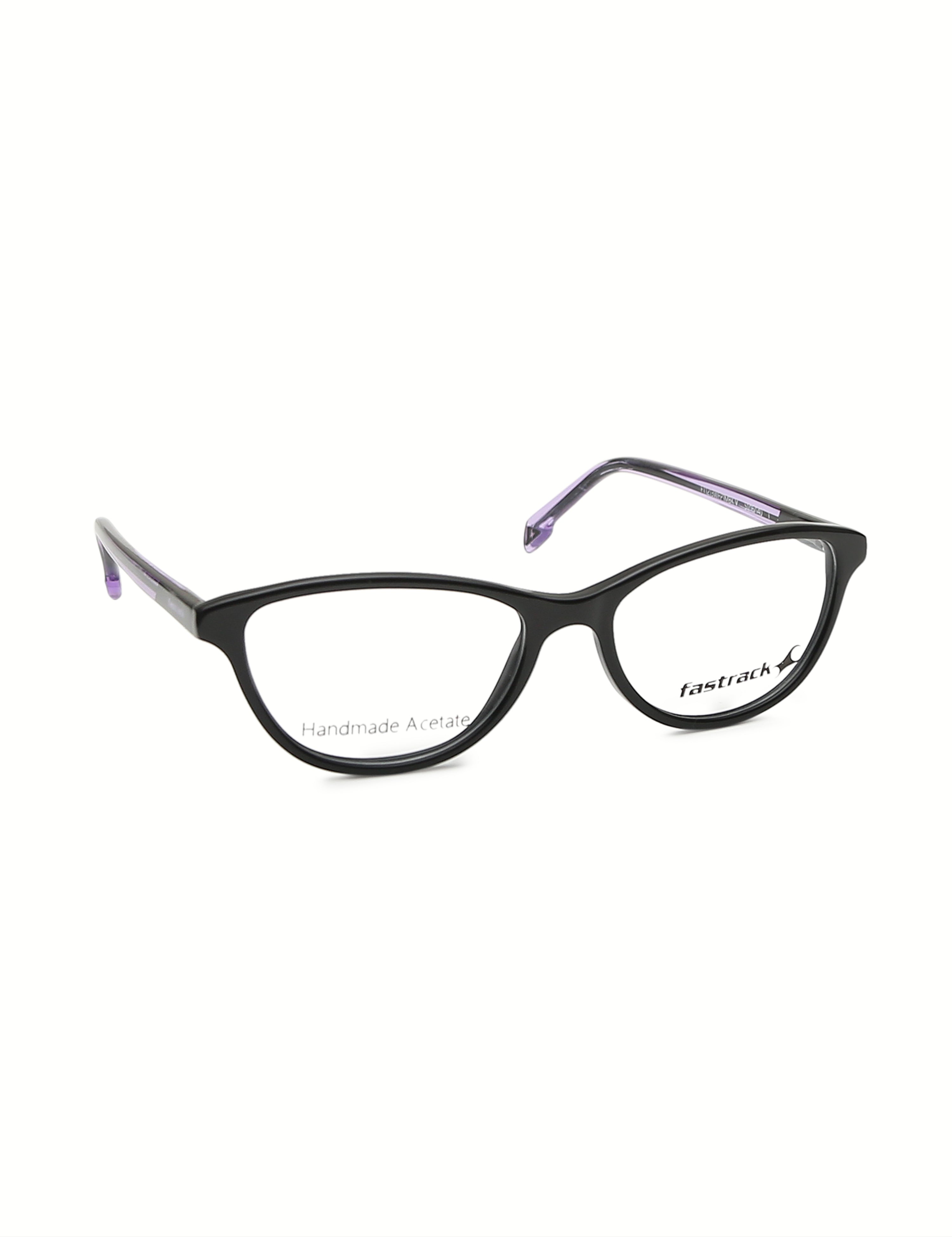 Crystal Purple And Black Cateye Rimmed Eyeglasses