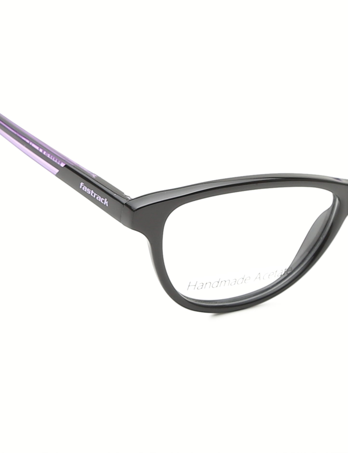 Crystal Purple And Black Cateye Rimmed Eyeglasses