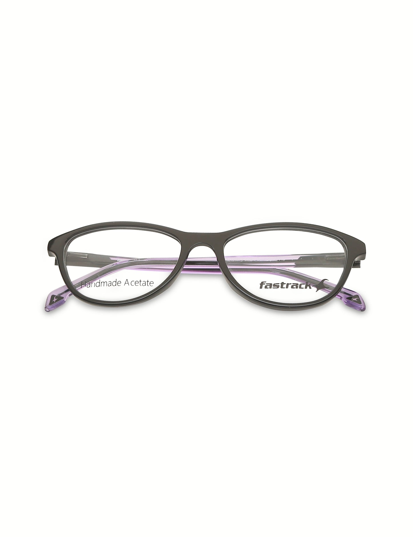 Crystal Purple And Black Cateye Rimmed Eyeglasses