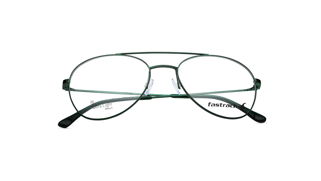 Metallic Green Aviator Rimmed Eyeglasses