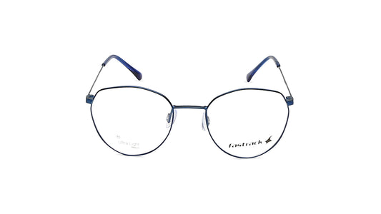 Metallic Blue Round Rimmed Eyeglasses