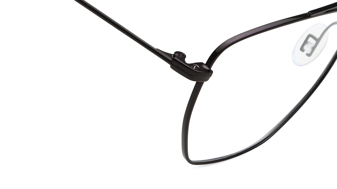 Black Navigator Rimmed Eyeglasses