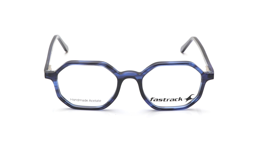 Blue Hexagon Rimmed Eyeglasses