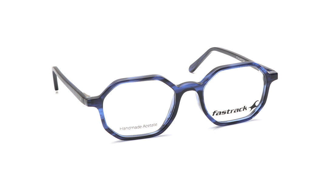 Blue Hexagon Rimmed Eyeglasses