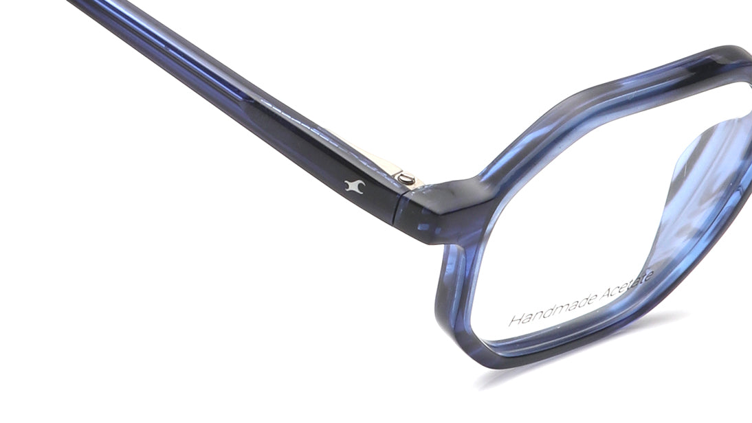 Blue Hexagon Rimmed Eyeglasses