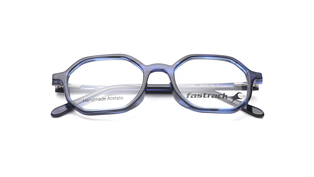 Blue Hexagon Rimmed Eyeglasses