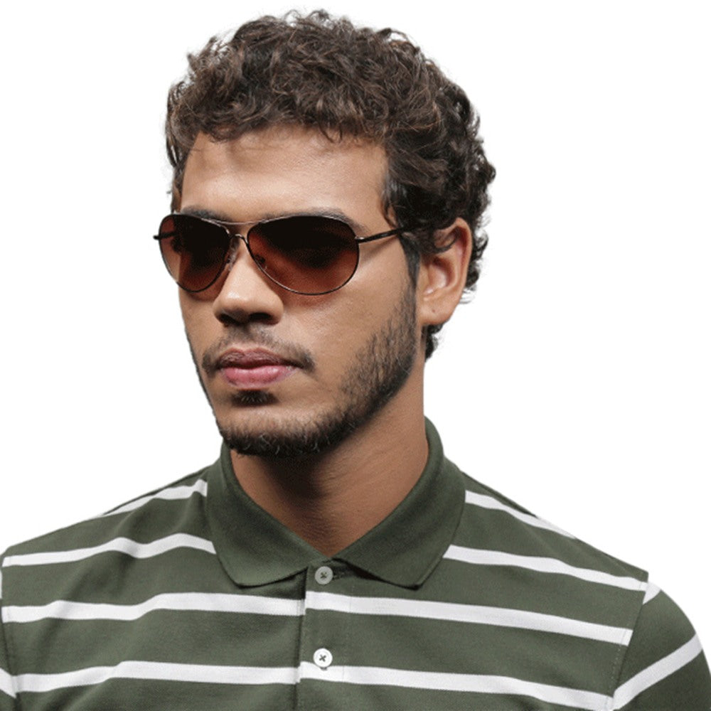 Brown Aviator Men Sunglasses